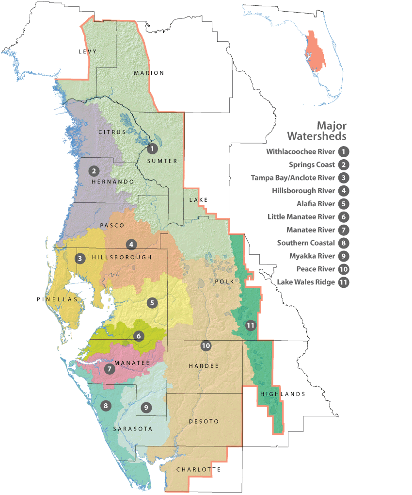 District major watersheds map