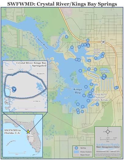 Map of the Crystal River/King's Bay Springs