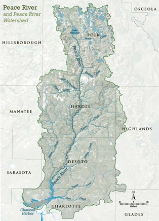 map of peace river and peace river watershed