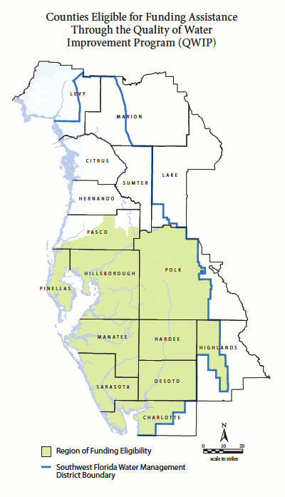 map of areas eligible for QWIP funding