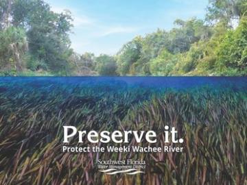 Weeki Wachee image with "Preserve it" in writing