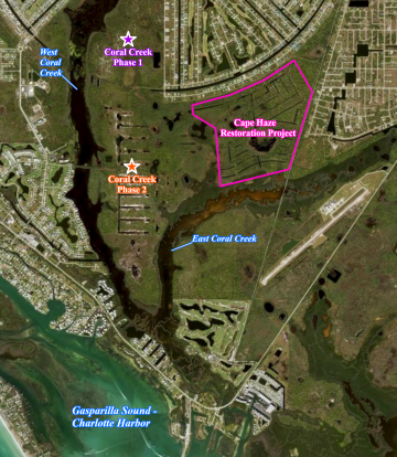 map of cape haze with projects labeled