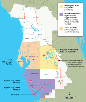 Map of Polk Regional Water Cooperative