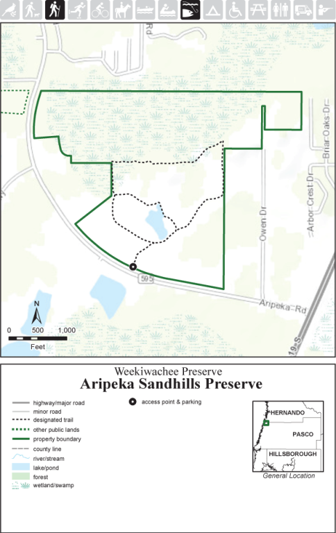 Weekiwachee Preserve Aripeka Sandhills Preserve map thumbnail
