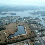 Aerial view of Kings Bay