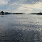 The mouth of the river seen from the Gulf of Mexico