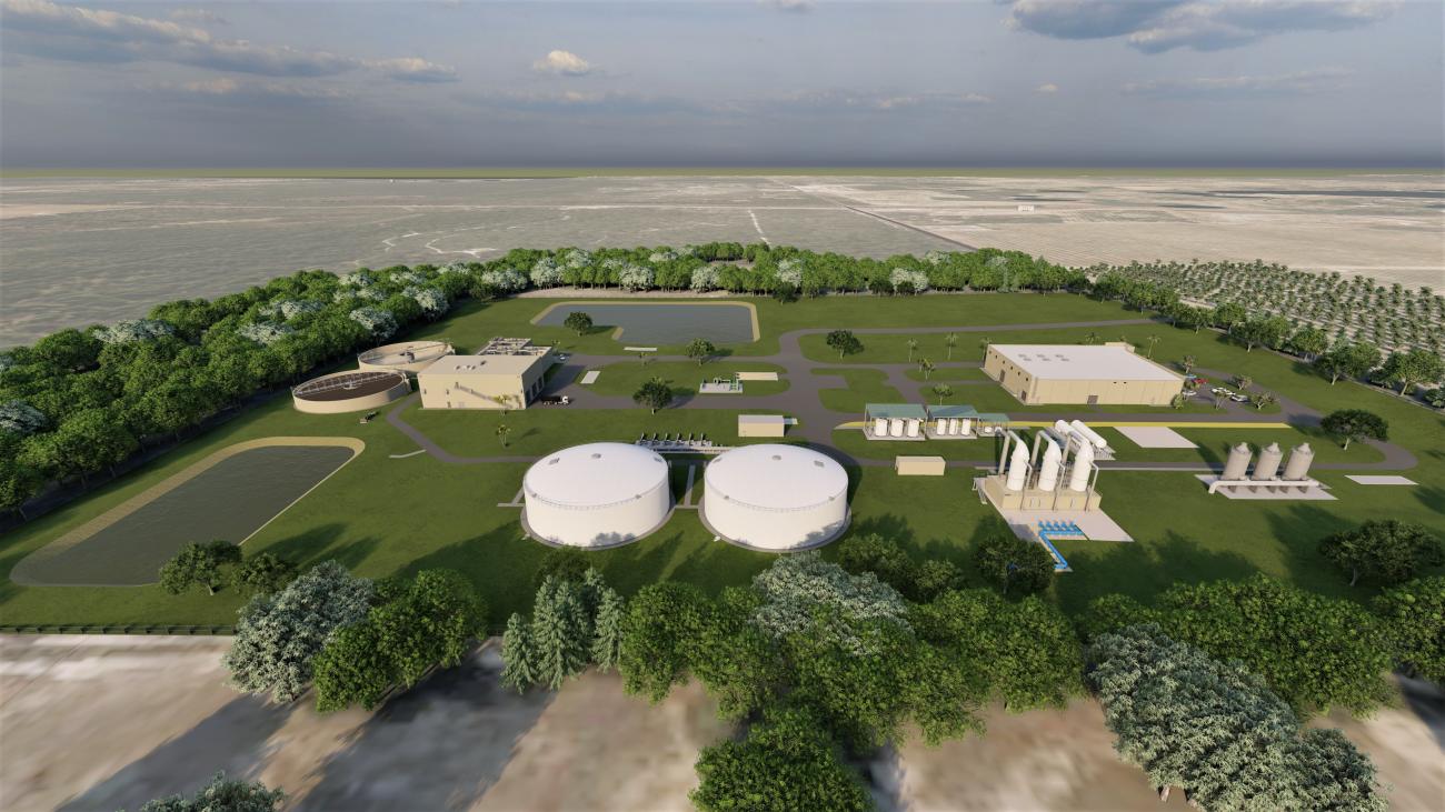 Aerial shot of project site