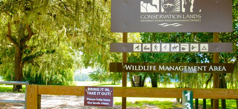 entrance sign and gate