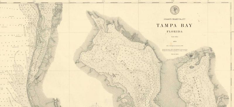 Historical map of Old Tampa Bay