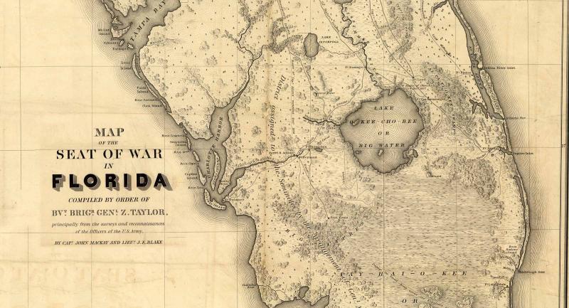 Map of Florida circa 1834
