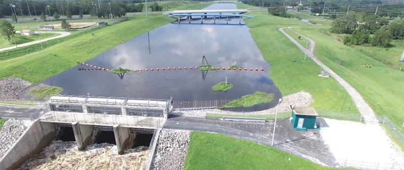 An aerial view of the Tampa Bypass Canal