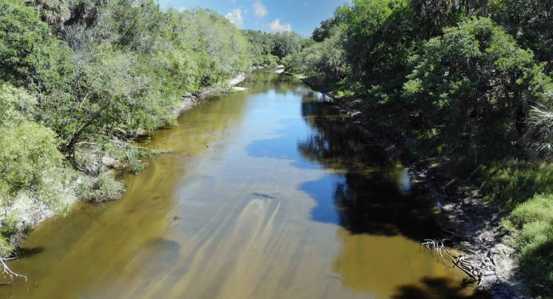 Low aerial view of Upper Peace River