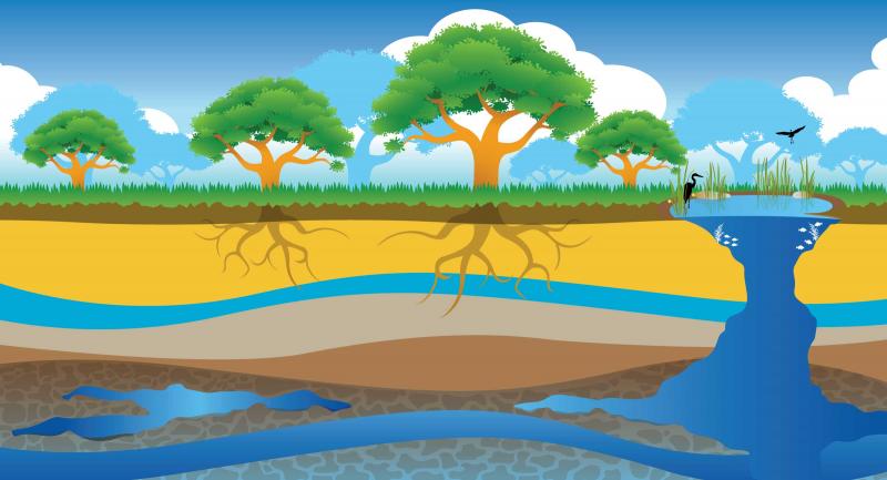 Illustration of a typical aquifer