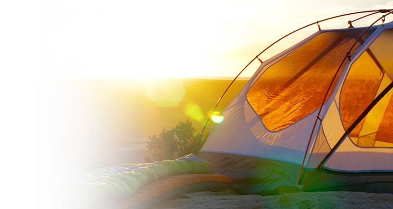 Tent at sunset