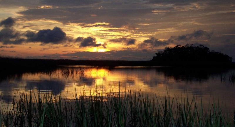 Beautiful sunset over Bayport marsh