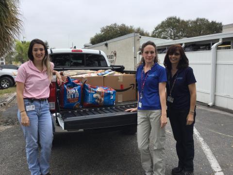 staff donate supplies