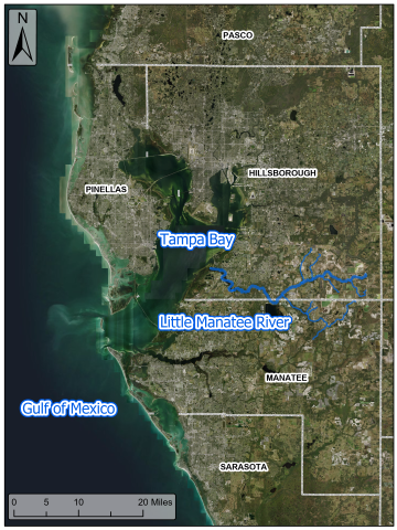 Map of the Little Manatee River. 