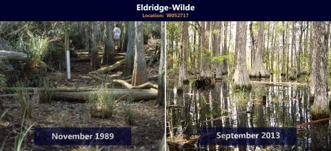 Before and after restoration efforts at Eldridge-Wilde location.