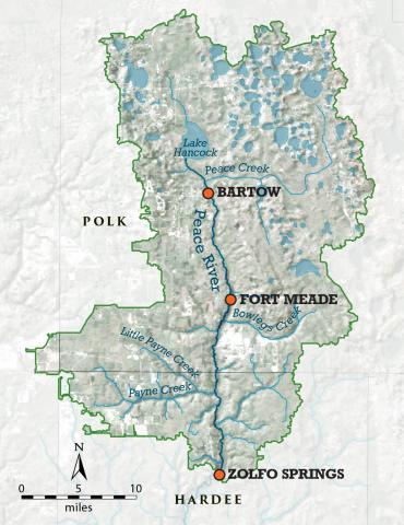 Map of the Upper Peace River.