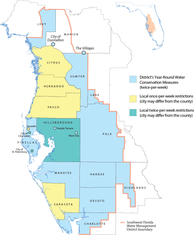 map showing irrigation restrictions