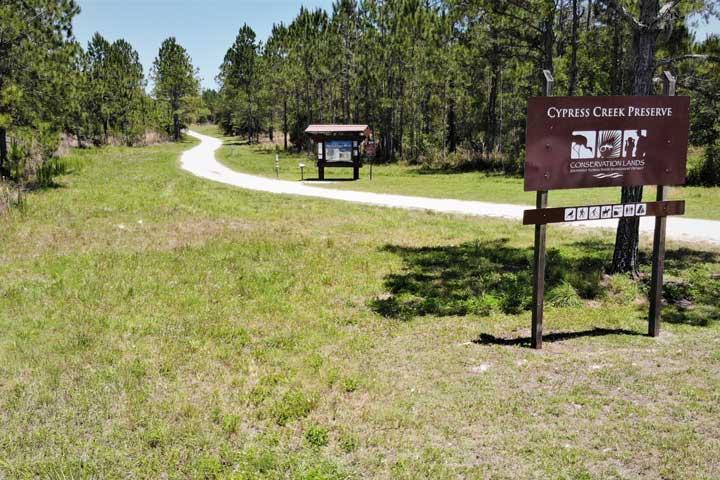 Entrance sign at Cypress Creek