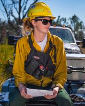 Land Management Specialist Anne Blanchard in field