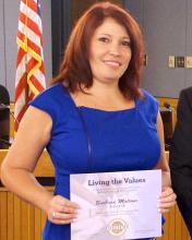 Barbara Matrone with Award of Excellence