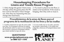 Housekeeping Procedure Card