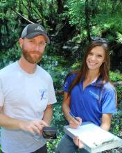 Intern Josiah Sananda with Environmental Data Project Manager Robin Speidel