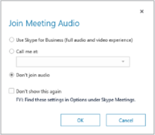 Skype audio log in screen