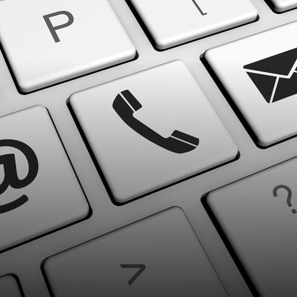Computer keyboard with contact icons