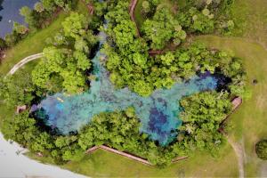 Aerial view of Three Sisters Springs