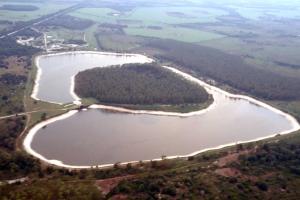 Aerial view of Peace River Reservoir