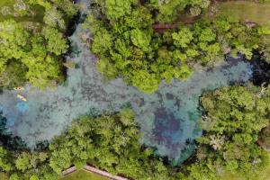 Aerial view of Three Sisters Spring