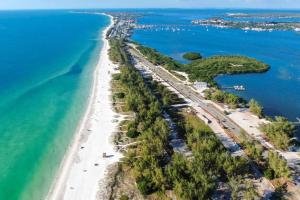 aerial view of narrow Anna Marie Island