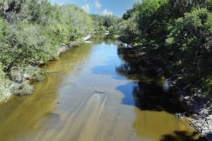 Low aerial view of Upper Peace River