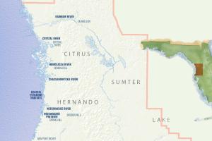 Map of the Springs Coast watershed area