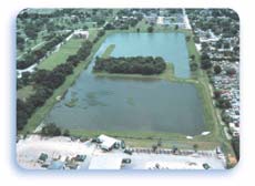 Aerial of the Melburne Boulevard Pond.