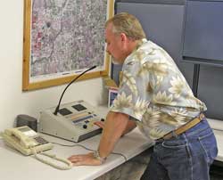 Danny Brooks at work in the EOC