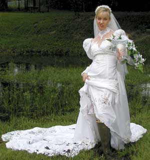 Bride at faulty septic system