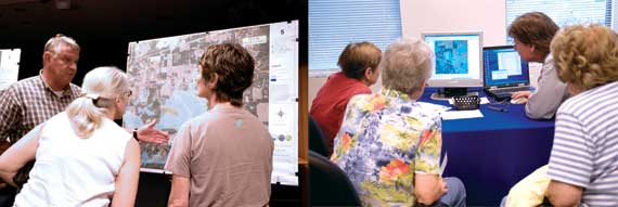 Staff and attendees at FEMA workshops