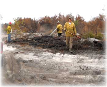 Staff at work putting out fires