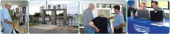 G-90 water control structure and residents viewing flood information