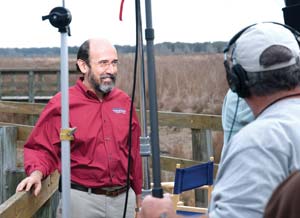 Alberto Martinez shooting a drought commercial