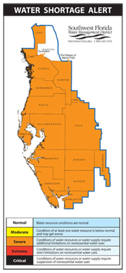 Water Shortage Alert map