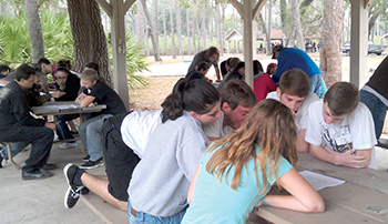 Students participating in the Nature Coast Envirothon