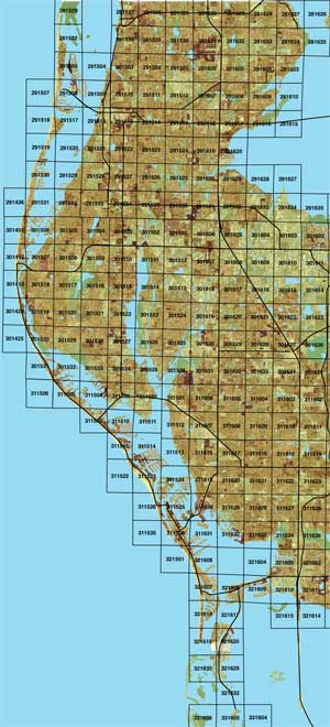 grid map of Tampa Bay area