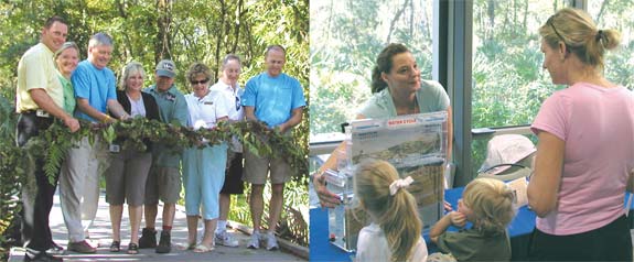 attendees at grand opening of trail system