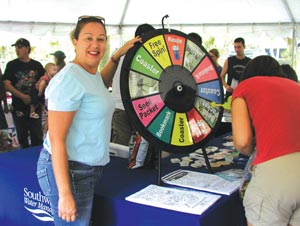 Maritza spins wheel