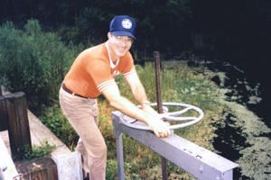 Gary Kuhl operating water conservation structure